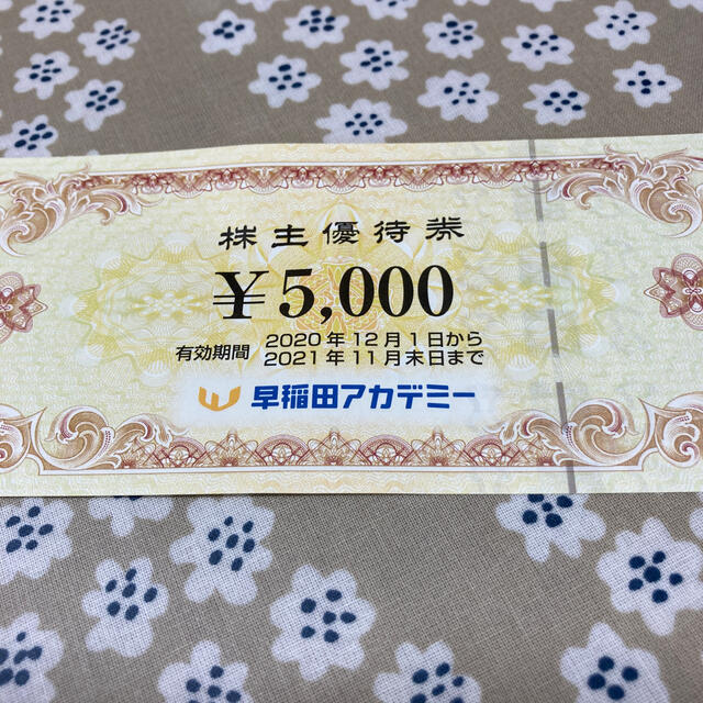 早稲田アカデミー優待　5,000円