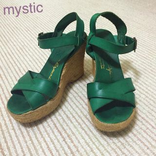 ミスティック(mystic)のサンダル 緑 ストラップ ウェッジ (サンダル)