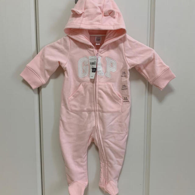 babyGAP(ベビーギャップ)のGAPBaby 3-6mon耳付きカバーオールピンク キッズ/ベビー/マタニティのベビー服(~85cm)(カバーオール)の商品写真