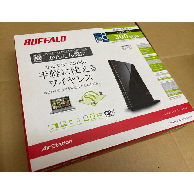 Buffalo(バッファロー)の即日発送　BUFFALO WHR300 WIFIルーター スマホ/家電/カメラのPC/タブレット(PC周辺機器)の商品写真