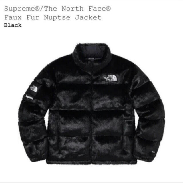 supreme faux fur nuptse jacket 黒M ヌプシ