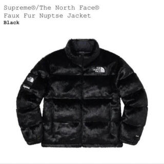 シュプリーム(Supreme)のsupreme faux fur nuptse jacket 黒M ヌプシ(ダウンジャケット)