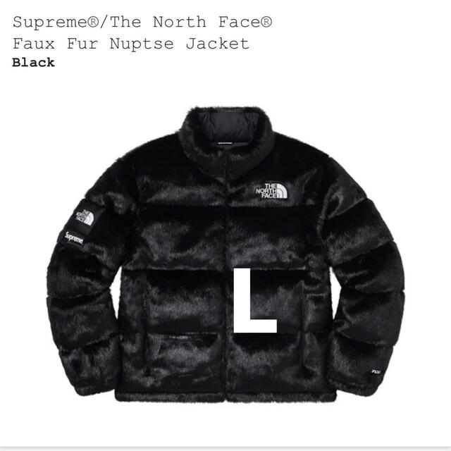 Supreme North Faux Fur Nuptse Jacket 黒 L ダウンジャケット