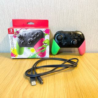 ニンテンドースイッチ(Nintendo Switch)の【akai様専用】純正プロコントローラー　スプラトゥーン2エディション(家庭用ゲーム機本体)