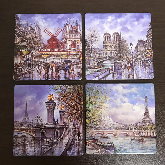 PARIS 風景画コースター 4枚セットの通販 by Suzaku's shop｜ラクマ