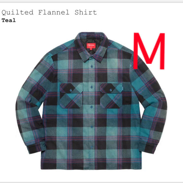 Supreme Quilted Flannel Shirt M teal 20 - シャツ