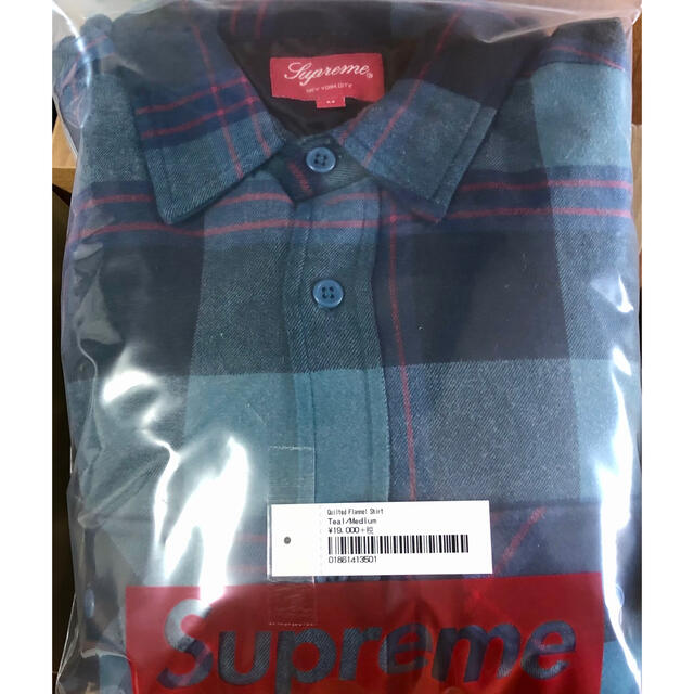 Supreme Quilted Flannel Shirt M teal 20 1