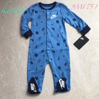 ナイキ(NIKE)の大人気★新品★ NIKE　ナイキ　ロンパース　ベビー　カバーオール　ブルー　75(ロンパース)