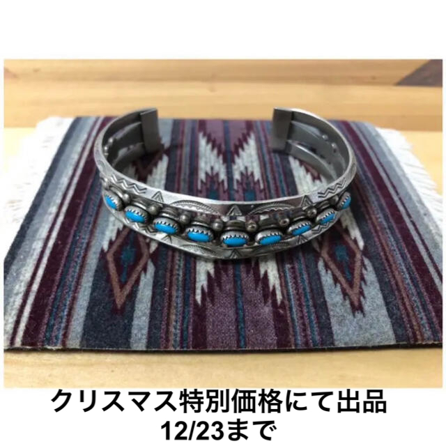 希少&美品!ナバホ ターコイズビンテージシルバーバングル Navajo 米国買付