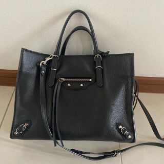 バレンシアガバッグ(BALENCIAGA BAG)のバレンシアガ ペーパーミニA4 ジップ レザー黒 ハンドバッグ超美品✨(ショルダーバッグ)