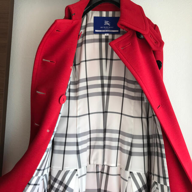 BURBERRY BLUE LABEL 赤 ピーコート 36 BURBERRY BLUE LABEL 赤 ピーコート 36