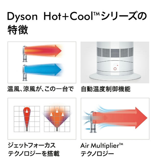 Dyson(ダイソン)のダイソン Dyson Hot+Cool AM09WN ファンヒーター 暖房 スマホ/家電/カメラの冷暖房/空調(ファンヒーター)の商品写真