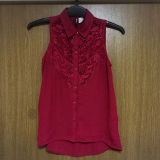 エイチアンドエム(H&M)のH&M ノースリーブ シースルートップス(シャツ/ブラウス(半袖/袖なし))