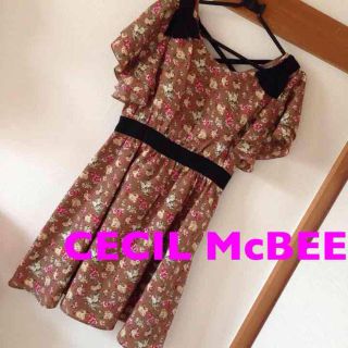 セシルマクビー(CECIL McBEE)のセシルマクビー♡花柄フリルリボンワンピ(ミニワンピース)