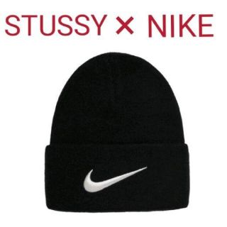 ステューシー(STUSSY)のSTUSSY × NIKE  Cuff Beanie Black(ニット帽/ビーニー)