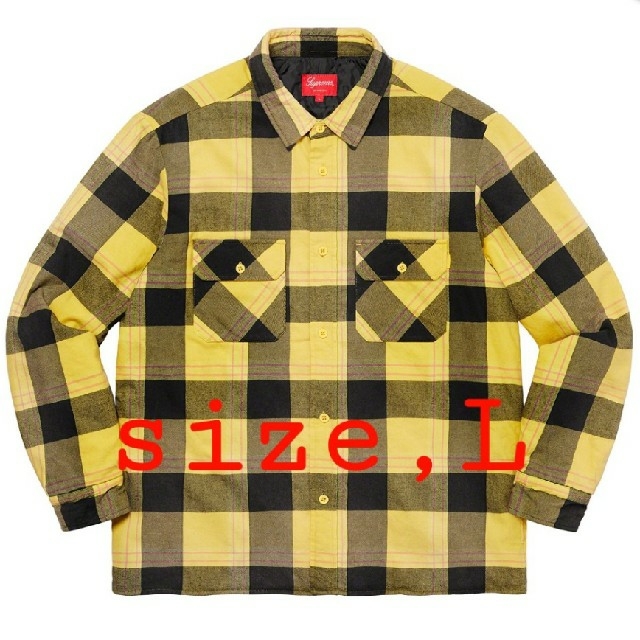 シャツL Supreme Quilted Flannel Shirt