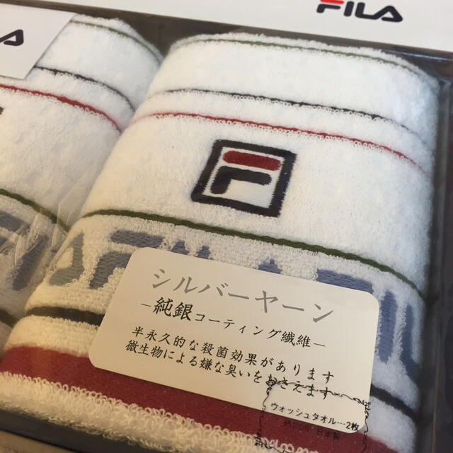 FILA(フィラ)の【新品】FILA ウォッシュタオル 2枚セット インテリア/住まい/日用品の日用品/生活雑貨/旅行(タオル/バス用品)の商品写真