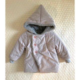 ザラキッズ(ZARA KIDS)の韓国子供服　グレーベージュ　リバーシブル　小人コート　80(ジャケット/コート)