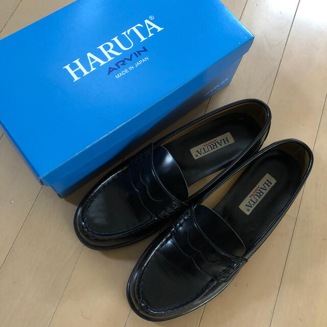 HARUTA(ハルタ)の皮ローファー 黒 24.5cm  HARUTA レディースの靴/シューズ(ローファー/革靴)の商品写真