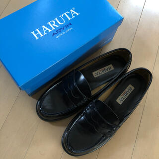 ハルタ(HARUTA)の皮ローファー 黒 24.5cm  HARUTA(ローファー/革靴)