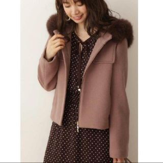 PROPORTION BODY DRESSING   Ｗモッサ フードファーショートコートの