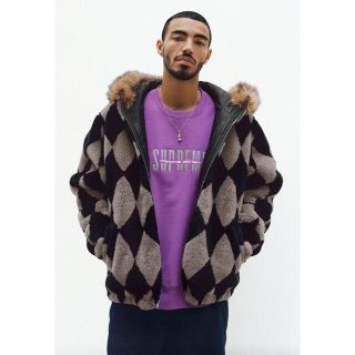 シュプリーム(Supreme)のシュプリーム    diamond faux fur jacket (ブルゾン)