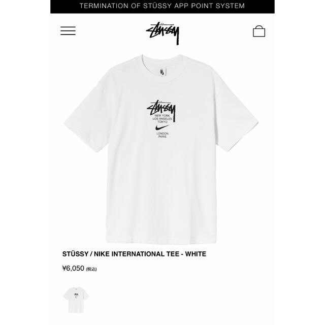 STUSSY(ステューシー)のSTÜSSY / NIKE INTERNATIONAL TEE - WHITE メンズのトップス(Tシャツ/カットソー(半袖/袖なし))の商品写真