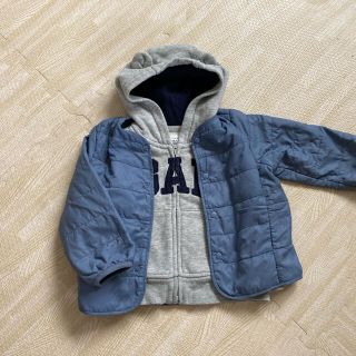 ギャップ(GAP)のGAP耳付き裏起毛パーカー12-18ヶ月&UNIQLOダウンジャケット90(ジャケット/上着)