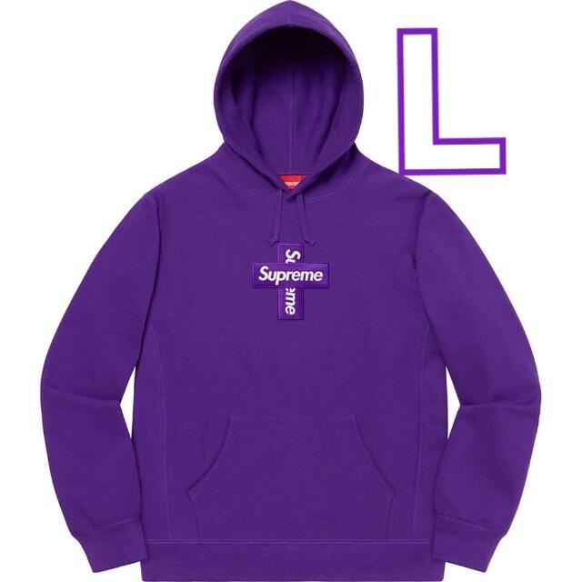 Supreme Cross Box Logo Hooded Purple L