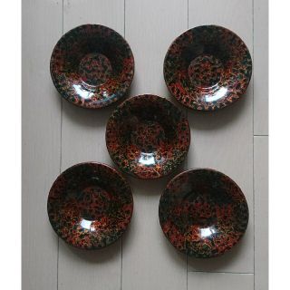 田中屋 津軽塗 茶托5枚セット(食器)