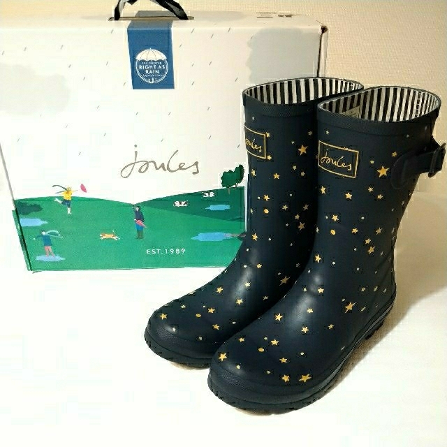 Joules Wellies 24.5cm 星柄 レインブーツの通販 by やぎ |ラクマ
