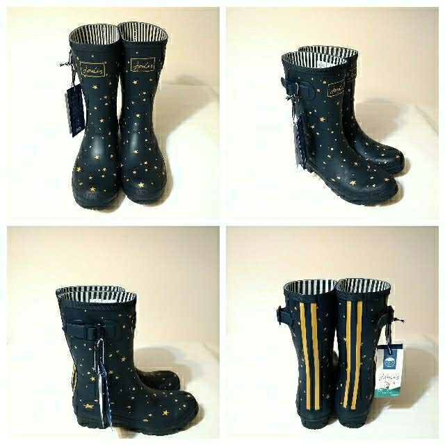 Joules Wellies 24.5cm 星柄 レインブーツ - レインブーツ/長靴