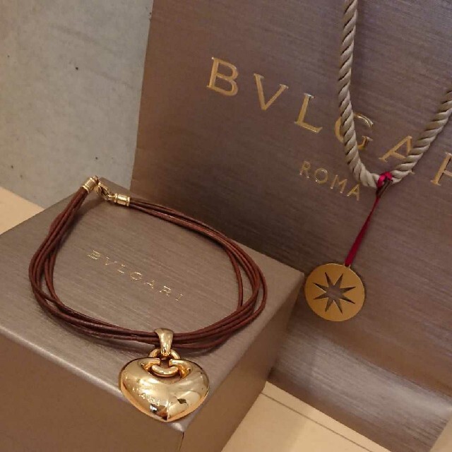 正規BVLGARI☆レザーチョーカーアクセサリー