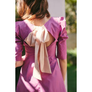 herlipto back ribbon midi dress(ひざ丈ワンピース)