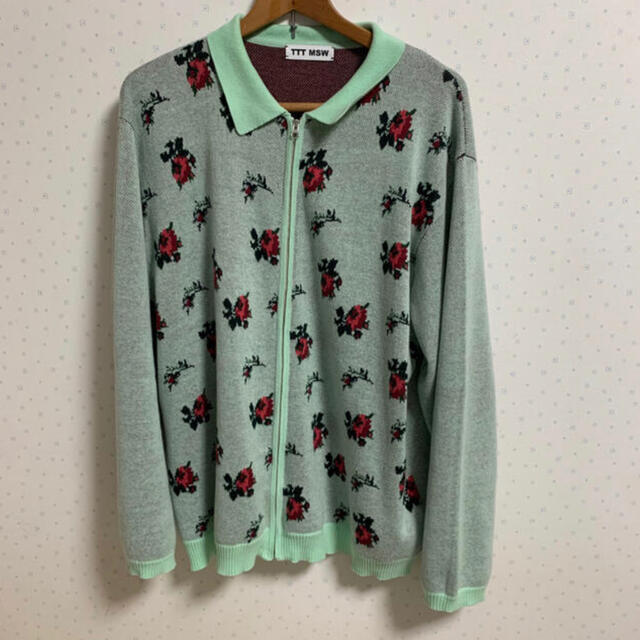 TTT_MSW 20AW flower knit polo Mint