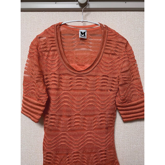 MISSONI(ミッソーニ)のM MISSONI★ほぼ未使用★ワンピース★サイズ42★オレンジ★サーモンピンク レディースのワンピース(ひざ丈ワンピース)の商品写真