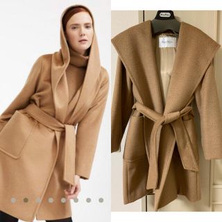 マックスマーラ(Max Mara)のマックスマーラ　リアルト　ピュアキャメル　フーデッドコート　34 極美品(ロングコート)