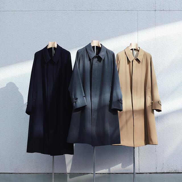 新品未使用】LE 20aw Wool surge バルカラー コート ネイビー-