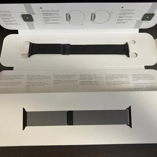 アップルウォッチ(Apple Watch)のApple Watch 純正バンド ブラックミラネーゼループ 44mm用(金属ベルト)