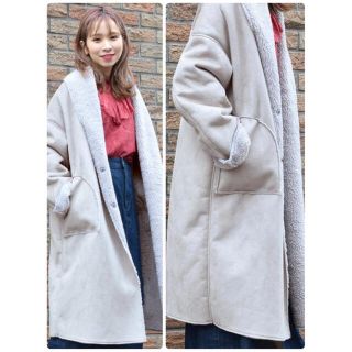 ダブルクローゼット(w closet)のw closet  フェイクムートンガウンコート(ムートンコート)