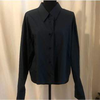 マルタンマルジェラ(Maison Martin Margiela)のタグ付きMAISON MARGIELA マルジェラブラウス46ネイビー(シャツ/ブラウス(長袖/七分))