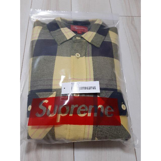 S Supreme Quilted Flannel Shirt yellow - シャツ