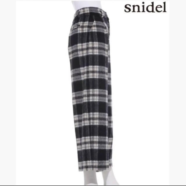 SNIDEL(スナイデル)のsnidel スナイデル ネイビーウールワイドチェックパンツ レディースのパンツ(カジュアルパンツ)の商品写真