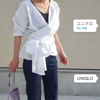 ユニクロ(UNIQLO)の【新品タグ付き】UNIQLO 2way カシュクールシャツ(シャツ/ブラウス(長袖/七分))