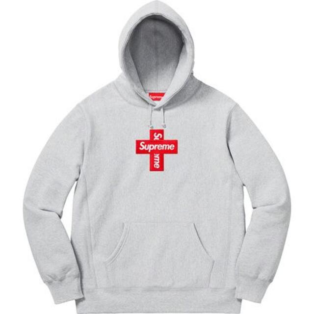 Supreme Cross Box Logo Hooded Grey S