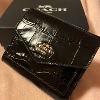 コーチ(COACH)の限定セール！美品 COACH コーチ スモールウォレット クロコダイル ブラック(財布)