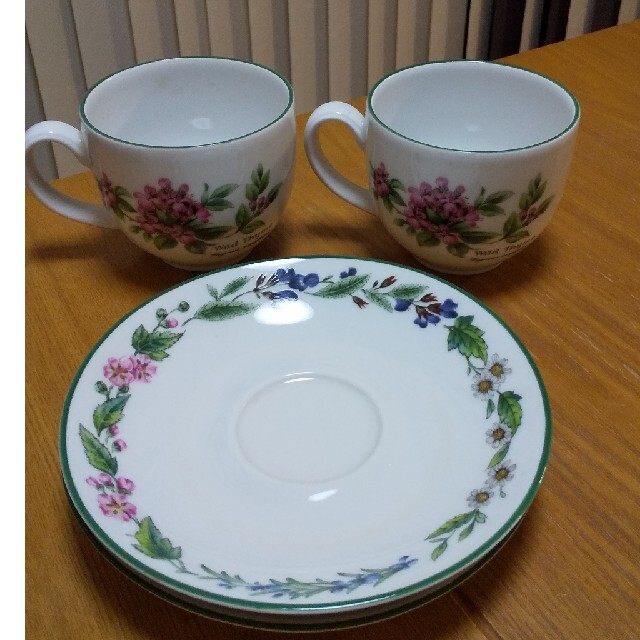 Royal Worcester(ロイヤルウースター)のロイヤルウースター　herbs カップ&ソーサー　2客 インテリア/住まい/日用品のキッチン/食器(グラス/カップ)の商品写真