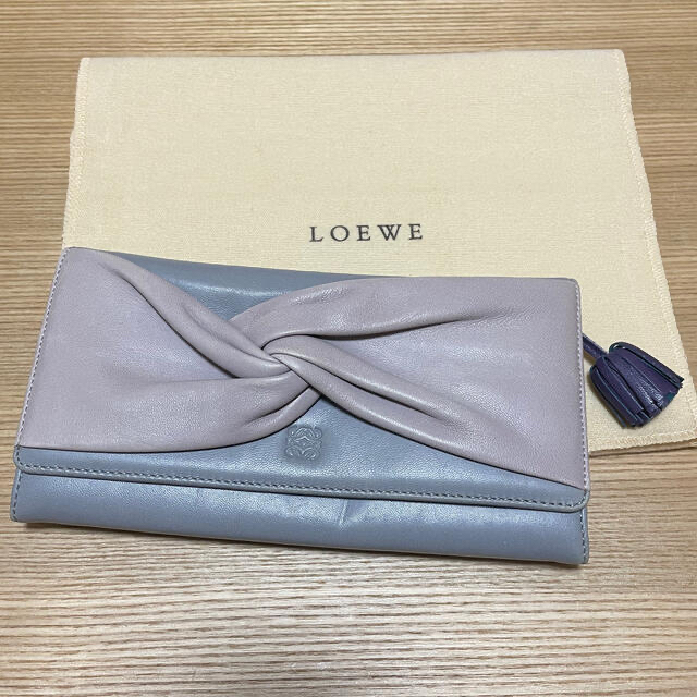 LOEWE 長財布 タッセル付 ピンクページュ、グレー | tradexautomotive.com