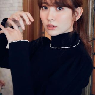 Crystal Embellished Turtleneck Knit Top