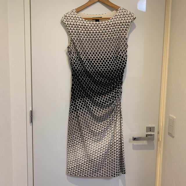 Ralph Lauren(ラルフローレン)のローレンラルフローレン ワンピース ドレス ブラック ホワイト M レディースのワンピース(ロングワンピース/マキシワンピース)の商品写真